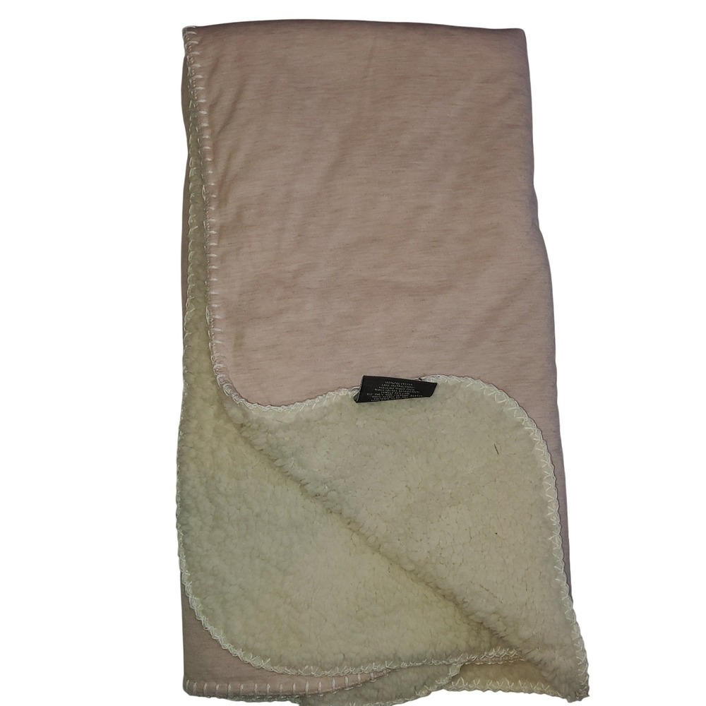 Cozy Sherpa Lined Baby Blanket‎ Soft Pink Fleece Nursery amari baby